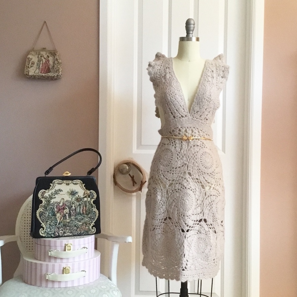 Vintage winter jumber crochet dress - Picture 2 of 8